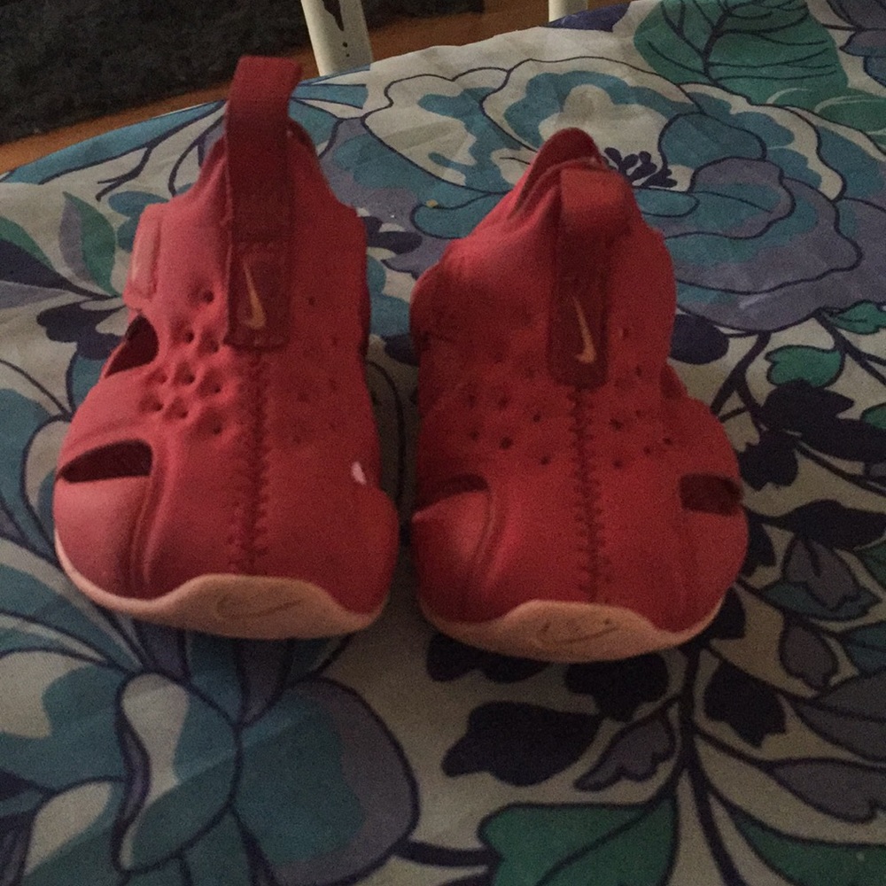 Pink Nike sandals size 2